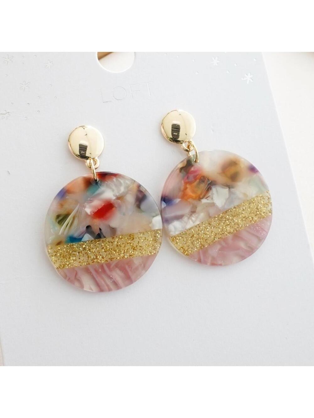 LOFT Glitter Resin Drop Earrings - Picture 2 of 3